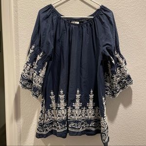 Tunic length linen style shirt